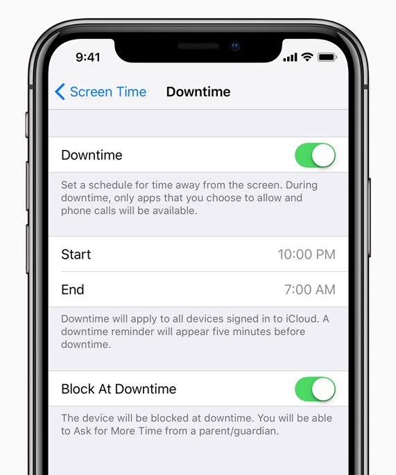 how to limit screen time on iphone for child with downtime step 3