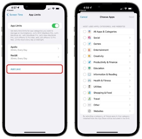 how to limit screen time on iphone with app lock step 3
