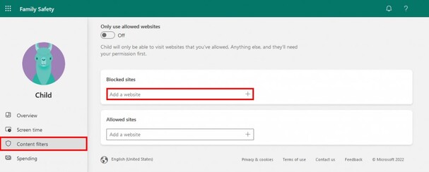 Input the URLs or domain names of the sites you want to block