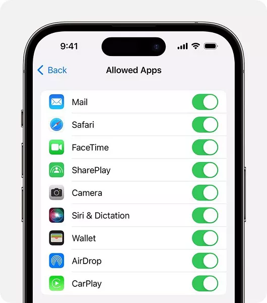 iphone limit access to apps